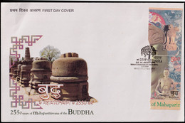 BUDDHISM-2550 YEARS OF MAHAPARINIRVANA OF BUDDHA-LARGE FDC-INDIA-2007-BX3-45 - Bouddhisme