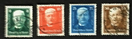 1927 Deutsche Nothilfe :  80.Geburtstag Von Paul Von Hindenburg Satz Mi. 403 - 406 - Used Stamps