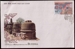 BUDDHISM-2550 YEARS OF MAHAPARINIRVANA OF BUDDHA-LARGE FDC-INDIA-2007-BX3-45 - Buddhism