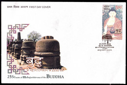 BUDDHISM-2550 YEARS OF MAHAPARINIRVANA OF BUDDHA- LARGE FDC-INDIA-2007-BX3-45 - Bouddhisme