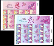 China Hong Kong 2023 Zodiac/Lunar New Year Of Rabbit — Heartwarming 2 Stamps Sheetlets (Local Mail+ Air Mail) - Blocs-feuillets