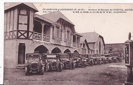 SAINT GERVAIS D AUVERGNE              ANNEXE ET GARAGE DU CASTEL HOTEL     AUTOS + POMPE           PHOTO  MICHEL - Saint Gervais D'Auvergne