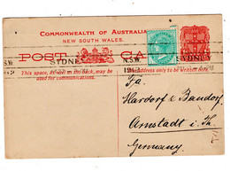 1912 ,1 P.postal Card Stationary, Add. Half P.,backside Printed !very Clear Machine -canc." SYNEY  " - Cartas & Documentos