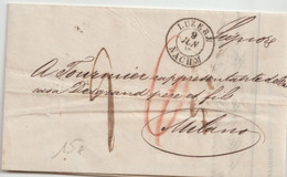 1858 - LETTRE De LUZERN => MILANO (ITALIE) ! - Marcophilie