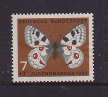 WEST GERMANY - 1962 Butterflies 7pf+3pf Never Hinged Mint - Ungebraucht