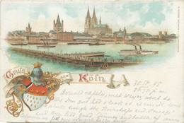 Gruss Aus Köln Litho Postkarte 1898 - Köln