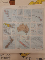CARTE LIBRAIRIE ARISTIDE QUILLET  VERS 1920 N° 57 ILES D'OCEANIE  POLITIQUE ET ECONOMIQUE - Geographical Maps