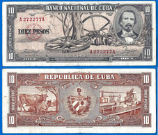 Cuba 10 Pesos 1956 Cespedes Kuba Que Prix + Frais De Port Peso Crypto Paypal OK - Cuba