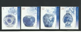 2014 TAIWAN Ancient Chinese Art Treasures – Blue And White Porcelain 4V Stamp - Ongebruikt