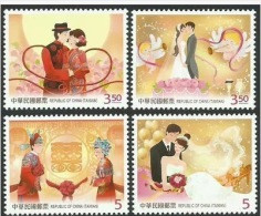 2014 TAIWAN WEDDING GREETING STAMP 4V - Unused Stamps