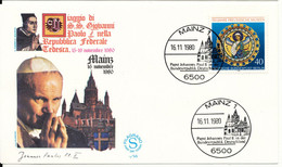 Germany Cover POPE Johannes Paul II Visit Germany Mainz 16-11-1980 With Cachet - Briefe U. Dokumente