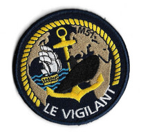 Ecusson MARINE NATIONALE SOUS MARIN LE VIGILANT  Le VIGILANT  NOIR - Ecussons Tissu