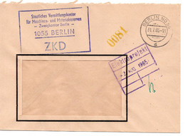 63780 - DDR / ZKD - 1965 - Unfrankierter ZKD-FensterOrtsBf BERLIN - Autres & Non Classés