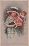 Illustrateur - Colombo - Petite Fille Tenant Une Poupée Dans Ses Bras - Carte Postale Ancienne - Colombo, E.