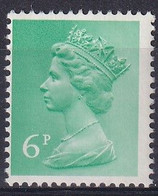 GRAN BRETAGNA  1971 6P LIGHT EMERALD  2B SG X870 MNH - Unused Stamps