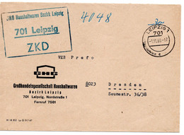 63797 - DDR / ZKD - 1968 - Unfrankierter ZKD-Bf LEIPZIG -> DRESDEN - Sonstige & Ohne Zuordnung