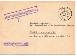 63803 - DDR - 1980 - Unfrank DienstBf ERFURT -> EISENACH - Other & Unclassified