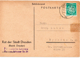 63807 - DDR - 1959 - 10Pfg Zirkel Rechts EF A OrtsKte DRESDEN - Sonstige & Ohne Zuordnung