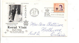 CANADA LETTRE FDC VISITE ROYALE ELISABETH II 1967 - 1961-1970