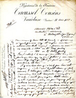 FACTURE.84.VAUCLUSE.VAUCLUSE.PAPETERIES DE LA FONTAINE.TACUSSEL ET COUSINS POUR DIJON MECANICIEN A COLONZELLE (26) - Imprimerie & Papeterie