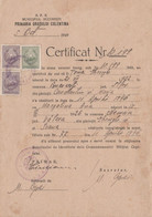 Bucuresti - Primaria Orasului Colentina - Certificat Casatorie - Timbre Fiscale RPR (1949) - Other & Unclassified