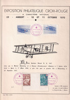 France Vignettes Aviation Sur Document Croix Rouge - TB - Aviazione