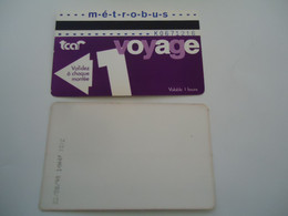 FRANCE  PREPAID ADVERTISING  CARDS   METROBUS    TICKETS 1998 - Unclassified