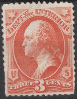 ETATS-UNIS USA Service   3 (*) MNG George Washington - Department Of The Interior 1873 (CV 7 €) - Dienstmarken