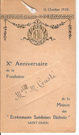 2 Menus De 1919 Et 1920 Type Livret. Belles Illustrations.++++ - Menus