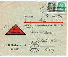 56617 - Deutsches Reich - 1927 - 30Pfg Lessing MiF A NN-Bf LEIPZIG -> EIBAU - Cartas & Documentos