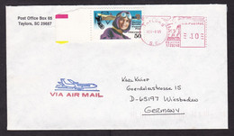 USA: Airmail Cover To Germany, 1995, Mix Of Stamp & Meter Cancel, Female Aviation Pioneer (traces Of Use) - Cartas