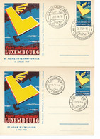 PM97/ GD Luxembourg TP 483 S/CP Foire Internationale Luxembourg 1er Jour 6/5/1954 & 6° Foire 25/7/1954 Obl. Spéciales - Brieven En Documenten