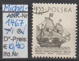 1964 - POLEN - SM A.Satz "Segelschiffe-Geleitschiff " 1,55 Zl Schwarz - O Gestempelt - S.Scan (pl 1467o) - Used Stamps