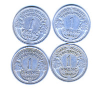 FRANCE....4 PIECES  .....1 FRANC MORLON    ALU - 1 Franc