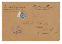 LIBOURNE Gironde Lettre PAPIER D'AFFAIRE Recommandé Etiquette Rose OPR 25c Mouchon Piquage Décalé Yv 127 Ob 17 12 1902 - 1900-02 Mouchon