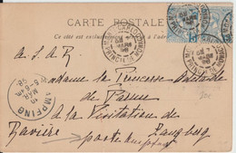 MONACO - 1898 - CP De MONTE CARLO => S.A.R PRINCESSE ADELAIDE De PARME ! ZANGBERG (BAVIERE) POSTE DU PALAIS - Cartas & Documentos