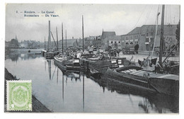 Cpa: BELGIQUE - ROULERS - ROESELARE - Le Canal (Péniches) 1912  N° 8  Ed. H. Bertels - Roeselare