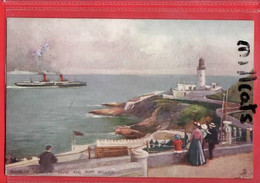 ISLE OF MAN     DOUGLAS HEAD LIGHTHOUSE + PORT SKILLION RAPHAEL TUCK SERIES  Pu 1904 FERRY SHIPPING - Isle Of Man