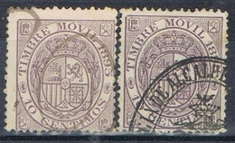 Dos Sellos Fiscal Postal, Timbre Movil 1895, VARIEDAD Color, Num 15-15a º - Post-fiscaal