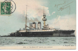 PM106/ France CP LE HENRI IV Garde Côtes Cuirassé - Battleship Coast Guard Gacé 1908 > Setubal Portugal - Schiffe