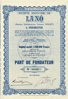 Titre De 1936 - Société Anonyme De Lanö à Pépinster - Anciens Etablissements Armand Follet - - Tessili