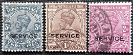 Timbres De Service De L'Inde 1926 Postage Stamps Overprinted "SERVICE" Stampworld N°  77_79_80 - Francobolli Di Servizio