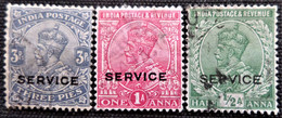 Timbres De Service De L'Inde 1912 Postage Stamps Overprinted "SERVICE" Stampworld N°  53_55_92 - Timbres De Service