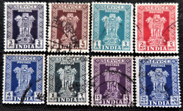 Timbres De Service De L'Inde 1950 Capital Of Asoka Pillar  Stampworld N°  120_121_123_124_127_136_143_148 - Francobolli Di Servizio