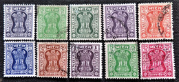 Timbres De Service De L'Inde 1967 -1973 Capital Of Asoka Pillar Stampworld N°  170 à 177_181_188 - Dienstzegels