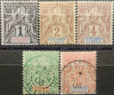 LP3844/1946 - 1903 - COLONIES FRANÇAISES - SENEGAMBIE Et NIGER - N°1 à 5 NEUFS (*)/☉ 2 BEAUX CàD - Neufs