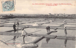 44 - De POULIGUEN à SAILLE - Aspect Des Marais Salants Et Récolte Du Sel - Fodéré - Carte Postale Ancienne - Le Pouliguen