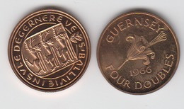 Guernsey Proof Coin 4doubles 1966 - Guernesey