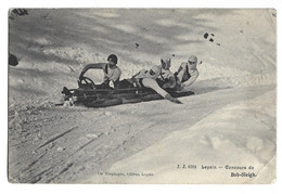 SWITZERLAND - 1909 LEYSIN - CONCOURS DE BOB SLEIGH - WINTER SPORTS SPORTS D'HIVER LUGE - Port