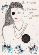 CPM Carte Pirate Femme Girl Salon Bourse Numi-Carta 1985 Tirage Limité J. LUC - Bourses & Salons De Collections